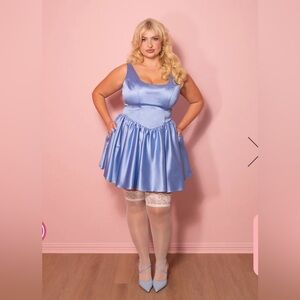 Vixen By Micheline Pitt Blue Coquette Mini Dress 2X